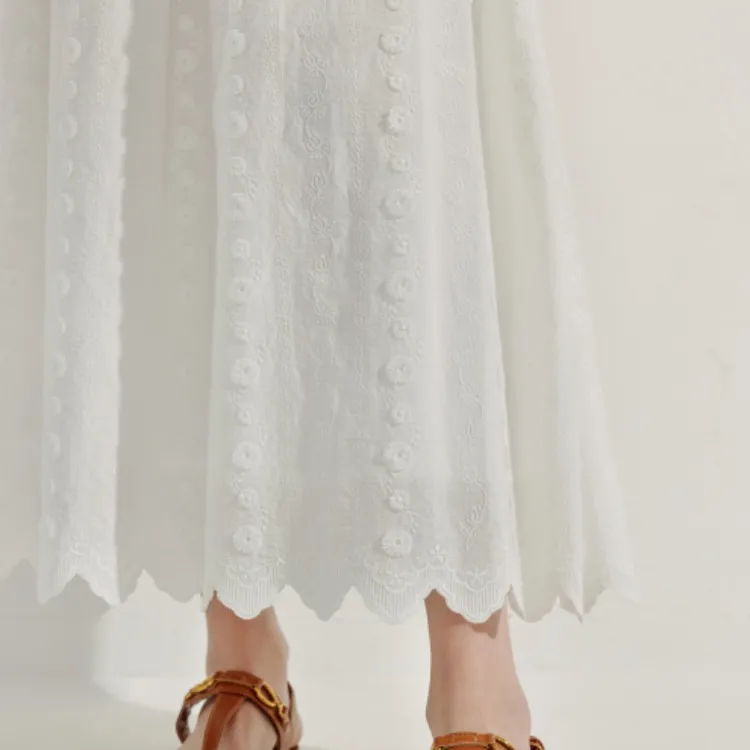 Inman Casual Long Skirts Women's Pearl White-4