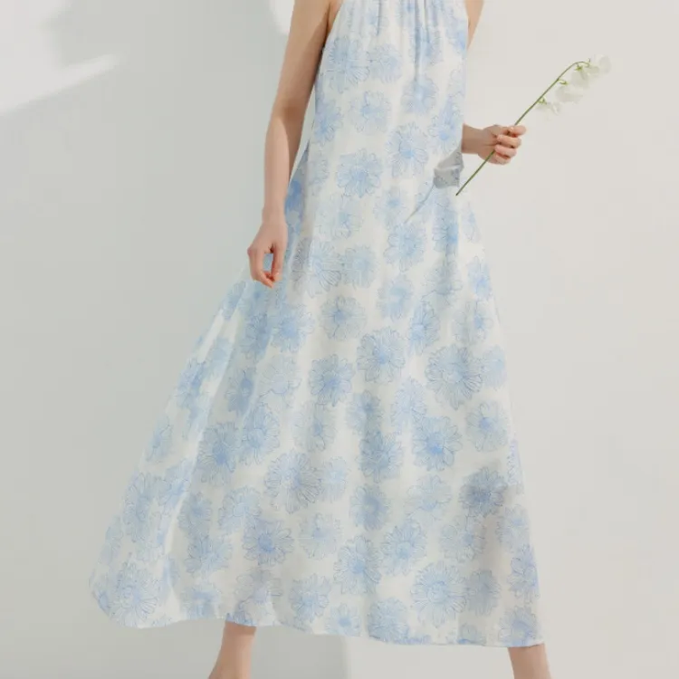 Inman Slip Dresses Women's Lake Blue Floral-4
