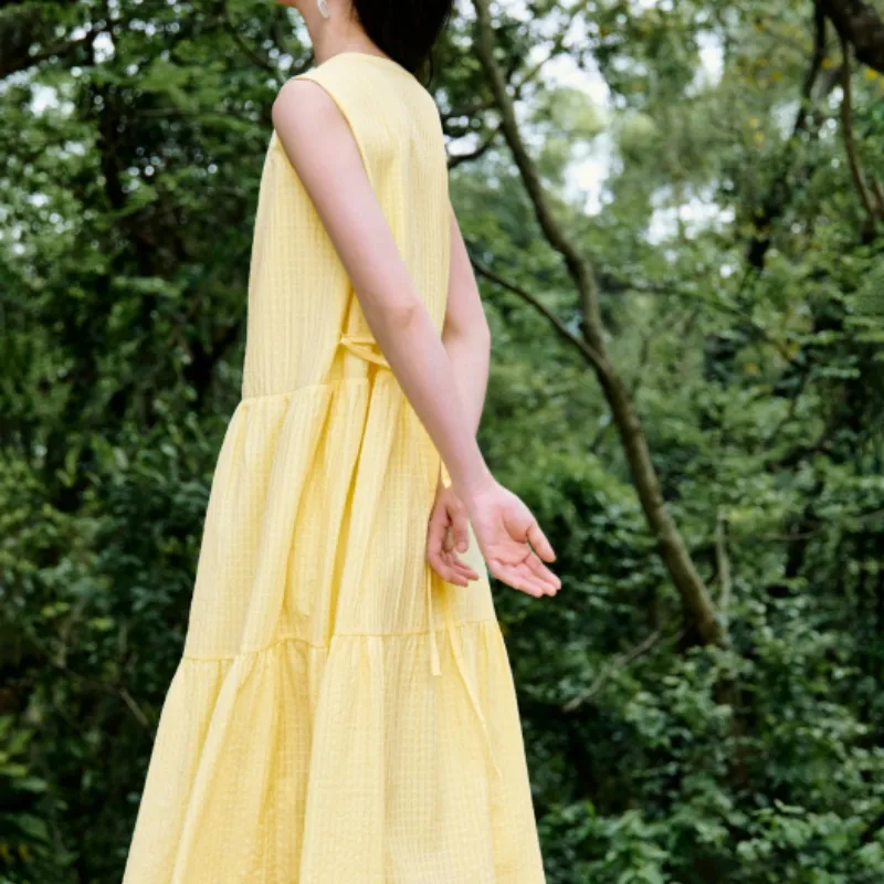 Inman Sleeveless Dresses Women's Light Yellow-4