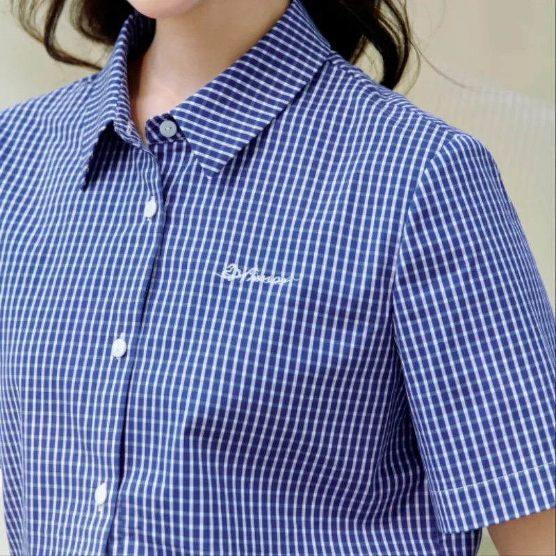 Inman Shirts Women's Royal Blue Plaid-4