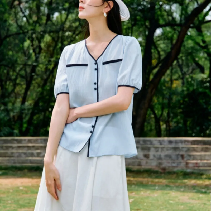 Inman Shirts Women's Sky Blue-3