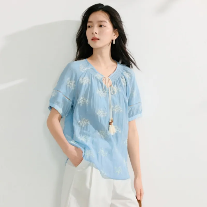 Inman T Shirt Women's Light Prussian Blue-3