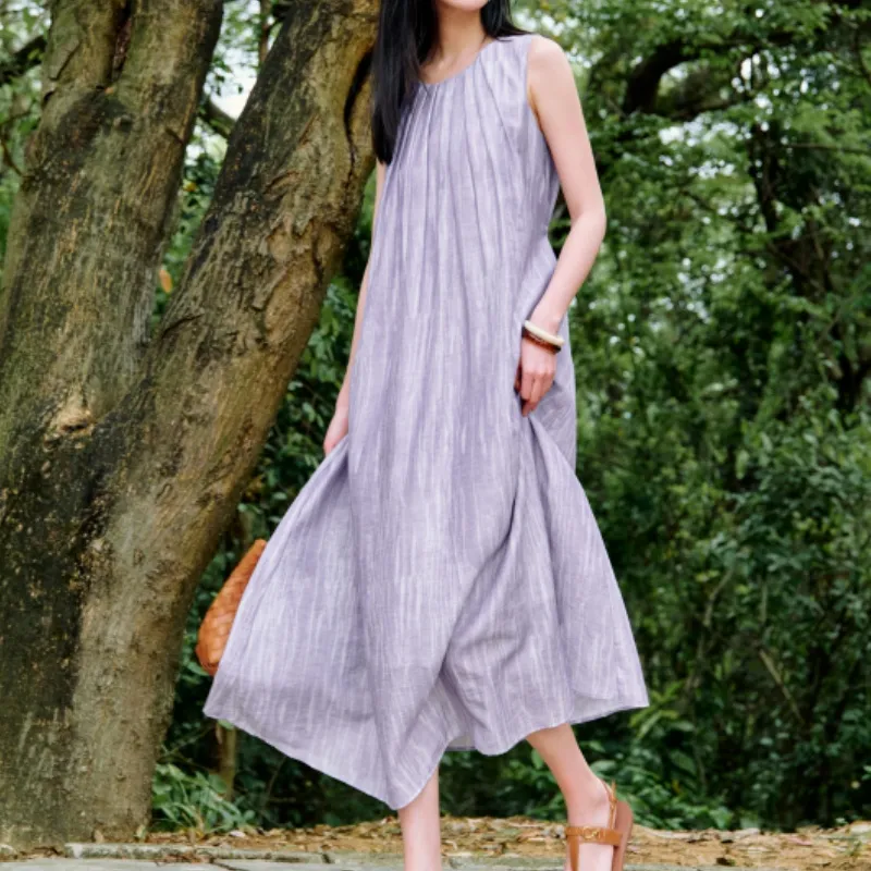 Inman Sleeveless Dresses Women's Purple-3