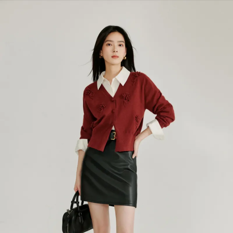 Inman Knitwear Women's France Red-3