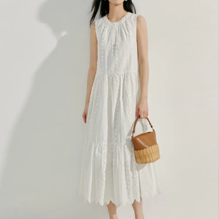 Inman Sleeveless Dress Women's Pearl White-2