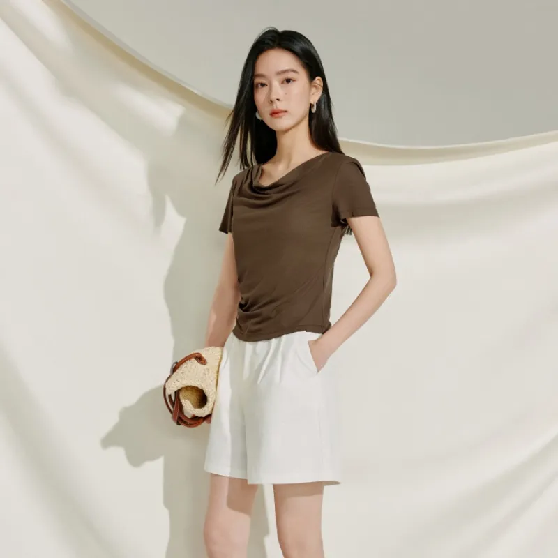 Inman T Shirt Women's Bean Coffee Color-3