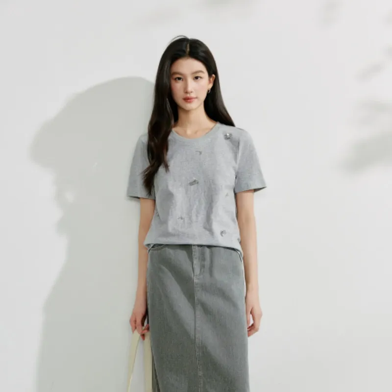 Inman T Shirts Women's Plain Gray-2