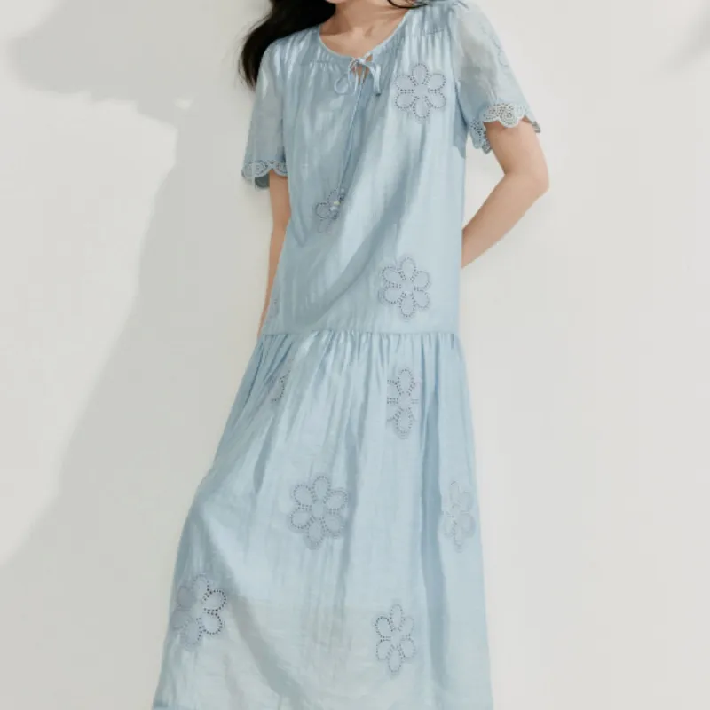 Inman Short Sleeved Dresses Women's Haze Blue-4