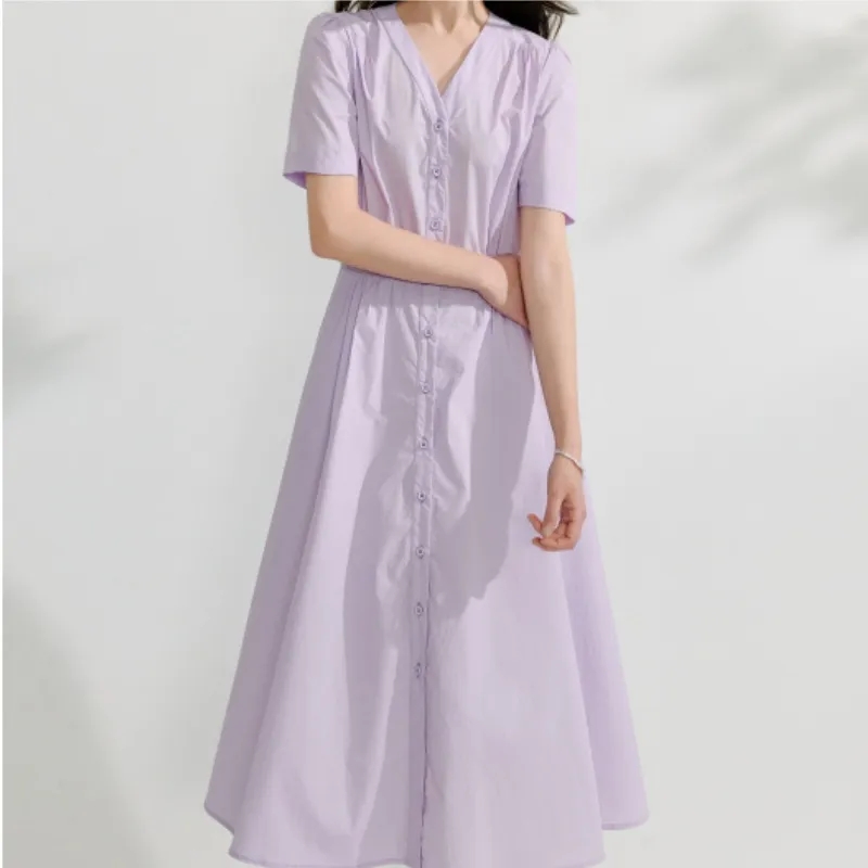 Inman Short Sleeved Dress Women's Noble Purple-3