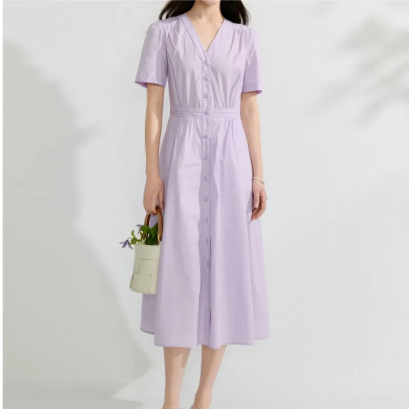 Inman Short Sleeved Dress Women's Noble Purple-2