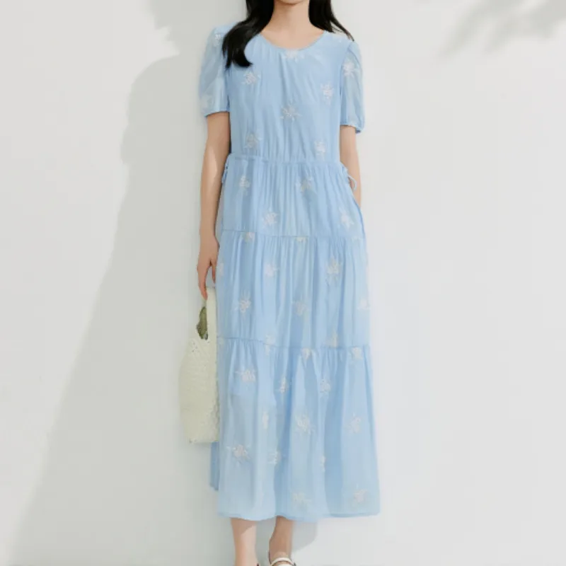 Inman Long Sleeved Dresses Women's Aqua Blue-4