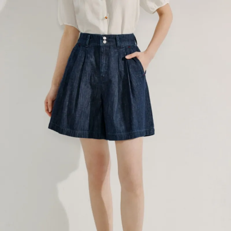 Inman Denim Shorts Women's Dark Blue-3