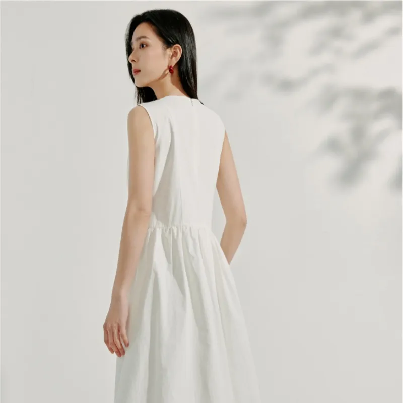 Inman Sleeveless Dress Women's Pearl White-2