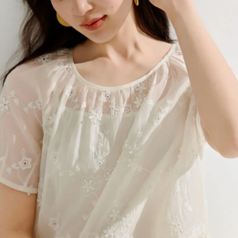 Inman Short Sleeved Dress Women's Pear Blossom Beige-4