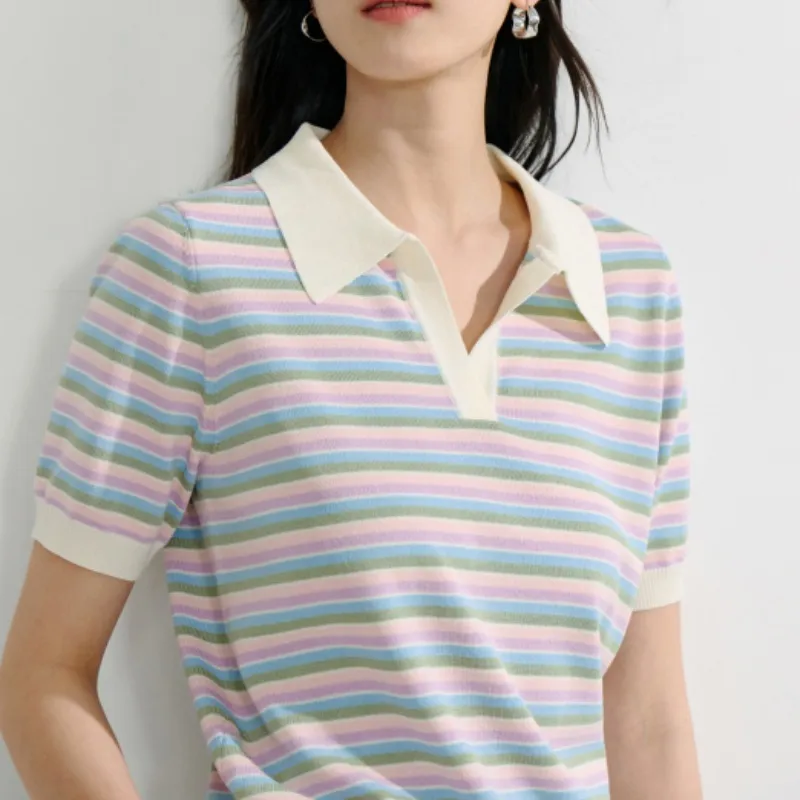 Inman Knitwear Women's Multicolor Stripes-4