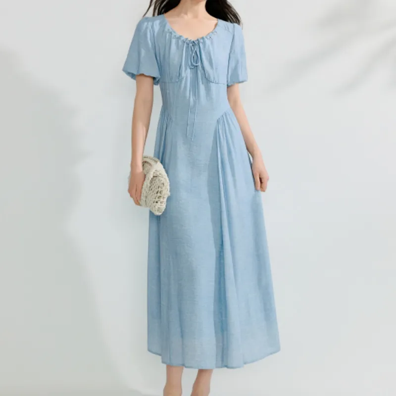 Inman Long Sleeved Dress Women's Powder Blue-4