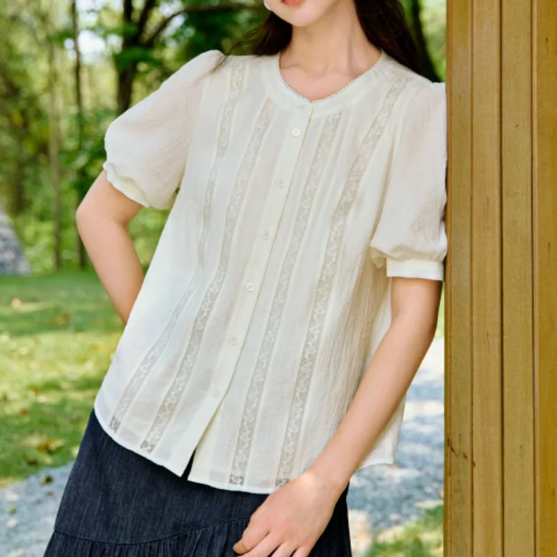 Inman Shirts Women's Pear Blossom Beige-3