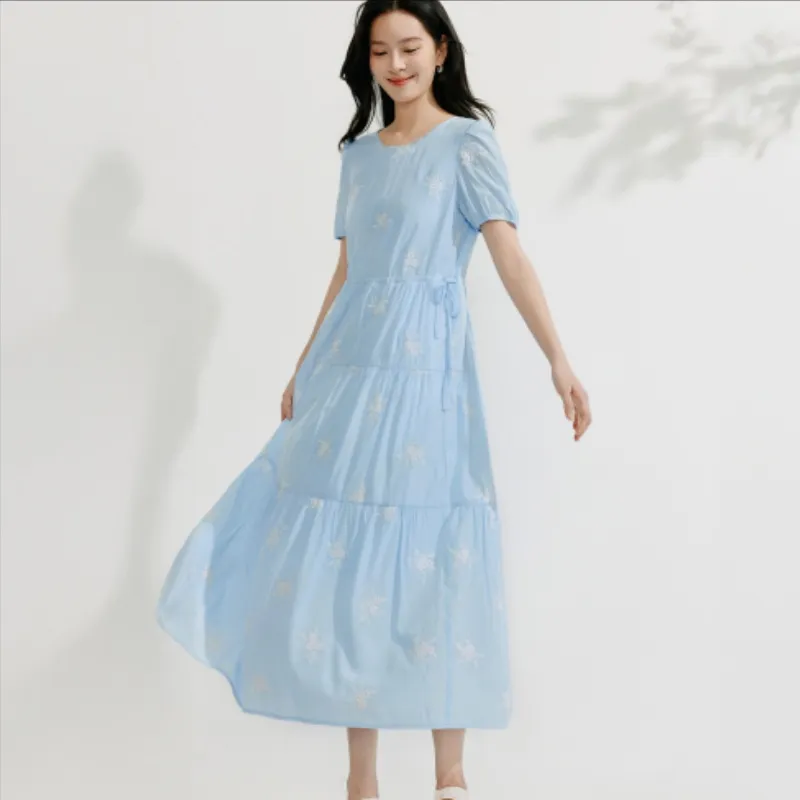 Inman Long Sleeved Dresses Women's Aqua Blue-2