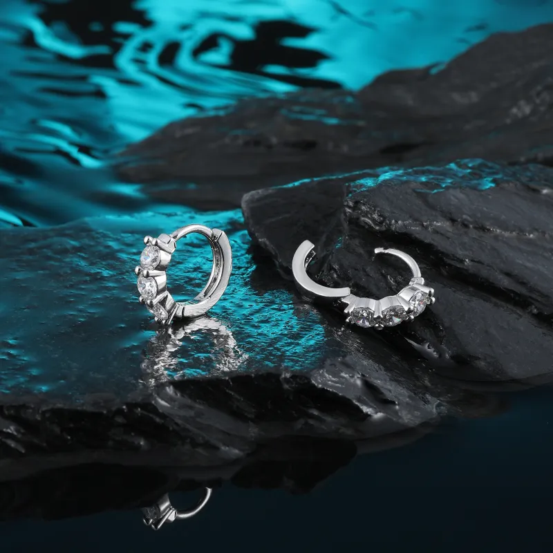 MISS XIA JWY S925 Sterling Silver Needle Earrings Women's-16