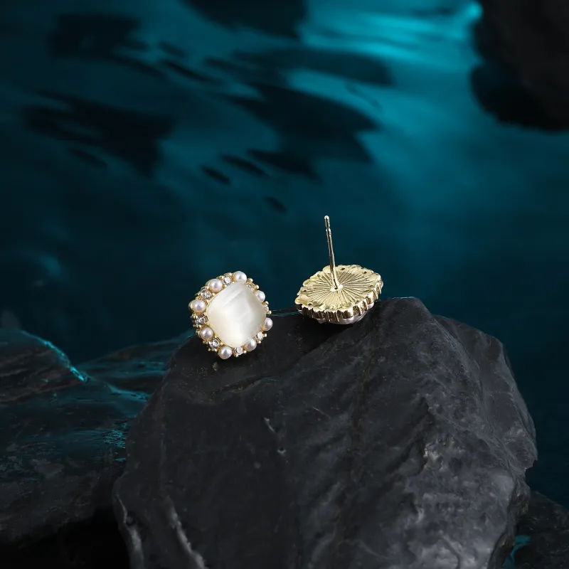MISS XIA JWY S925 Silver Stud Earrings Women's-5