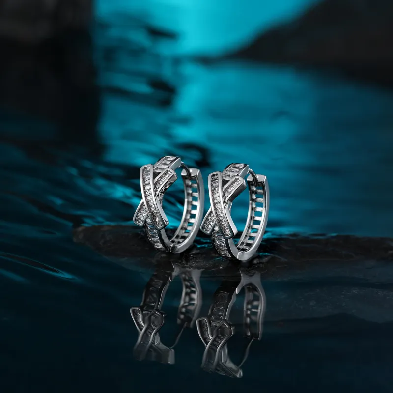 MISS XIA JWY S925 Silver Stud Earrings Unisex-5