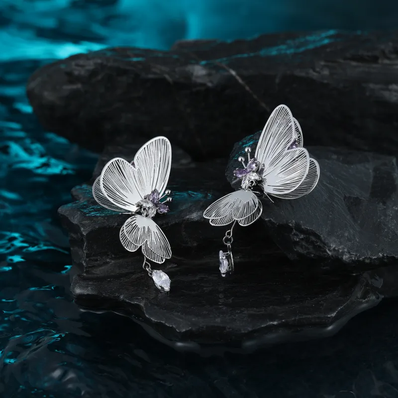MISS XIA JWY S925 Silver Stud Earrings Women's-5