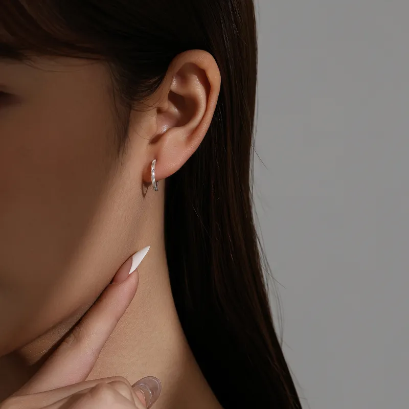 MISS XIA JWY S925 Silver Stud Earrings Women's-4