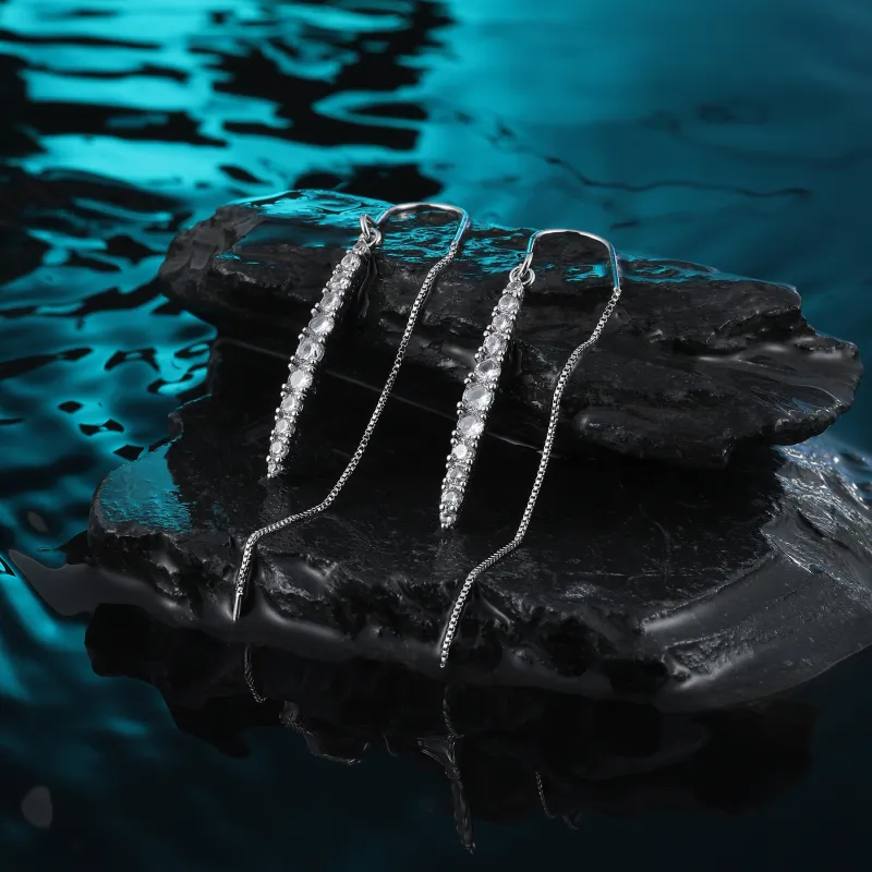 MISS XIA JWY Silver Plated Copper Drop Earrings Women's-4