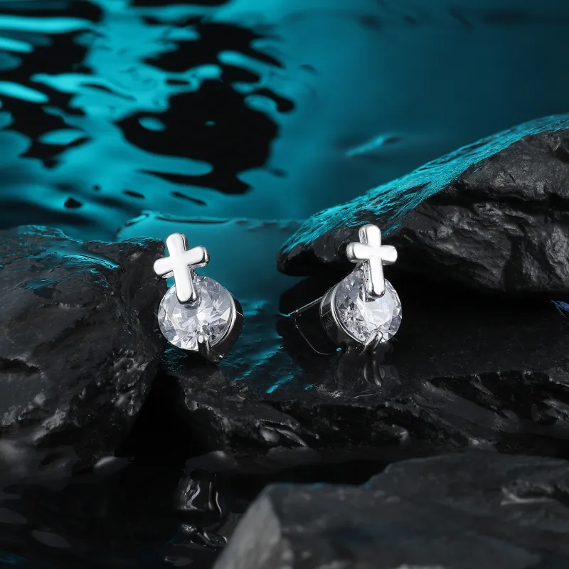 MISS XIA JWY S925 Silver Stud Earrings Women's-4