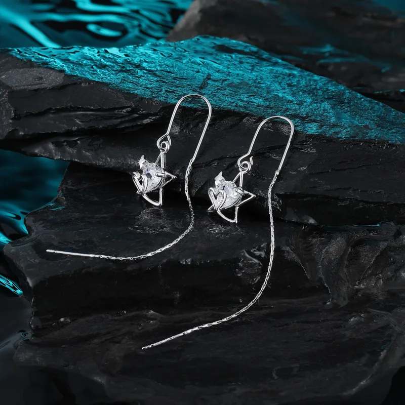 MISS XIA JWY Zircon Drop Earrings Women's-3