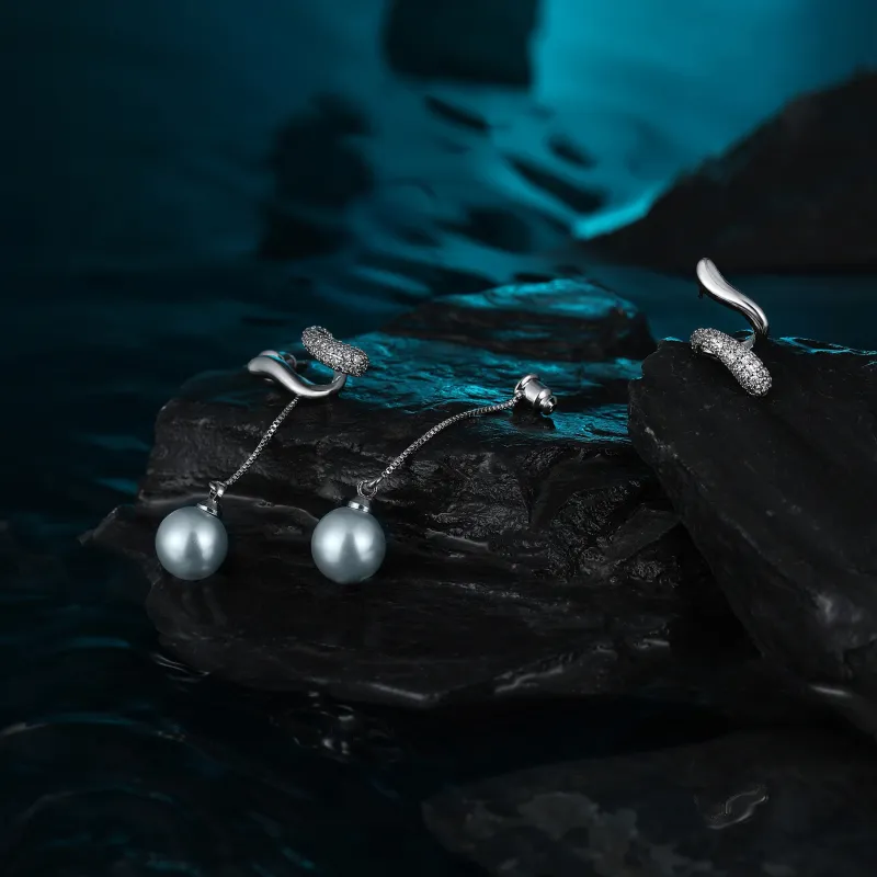 MISS XIA JWY S925 Silver Stud Stud Earrings Women's-2