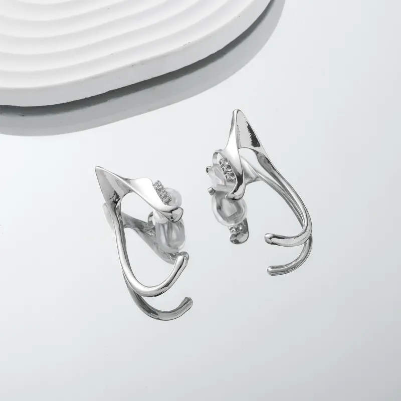 MISS XIA JWY Copper Silver Plated Clip On Earrings Women's-5