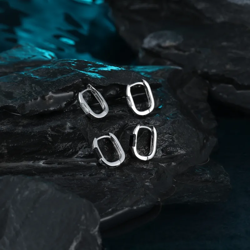 MISS XIA JWY S925 Silver Stud Earrings Unisex-2