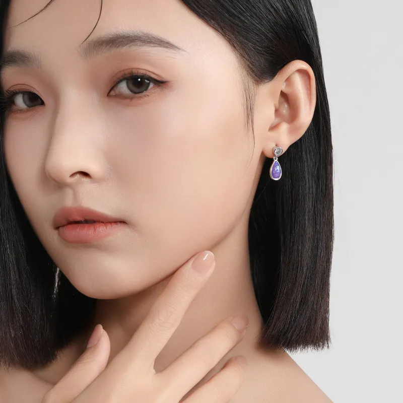 MISS XIA JWY S925 Silver Stud Earrings Women's-1