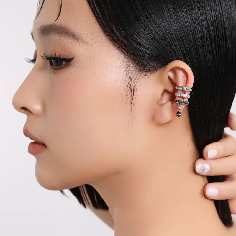 MISS XIA JWY High Quality Copper Silver Plated Clip On Earrings Unisex-4