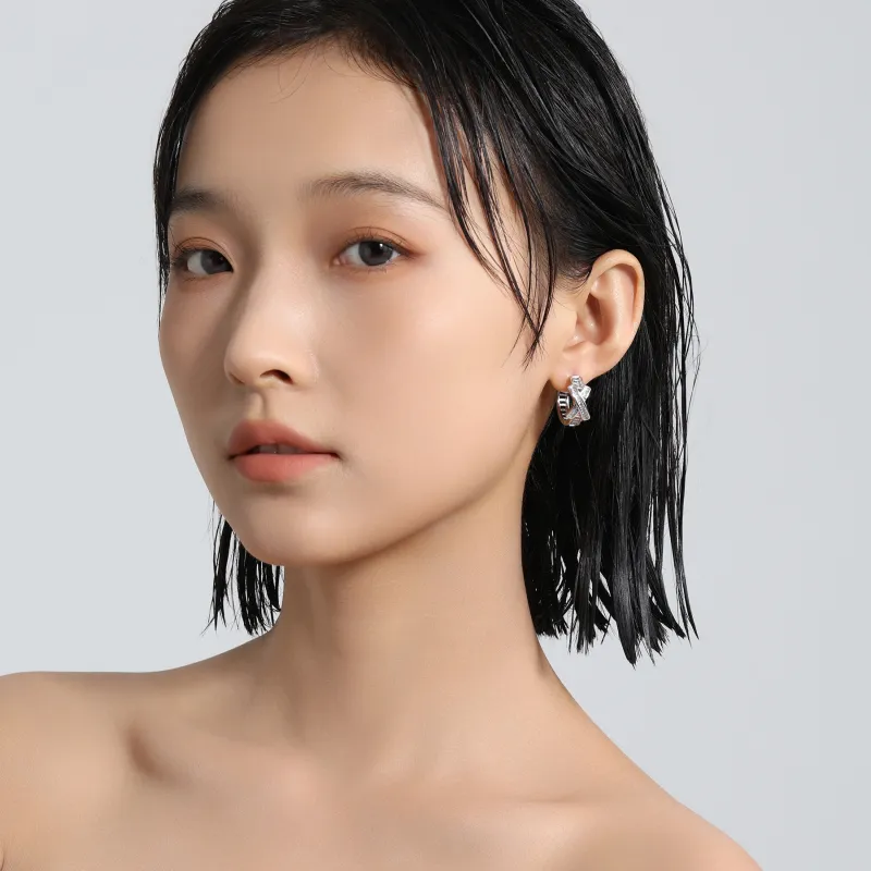 MISS XIA JWY S925 Silver Stud Earrings Unisex-2