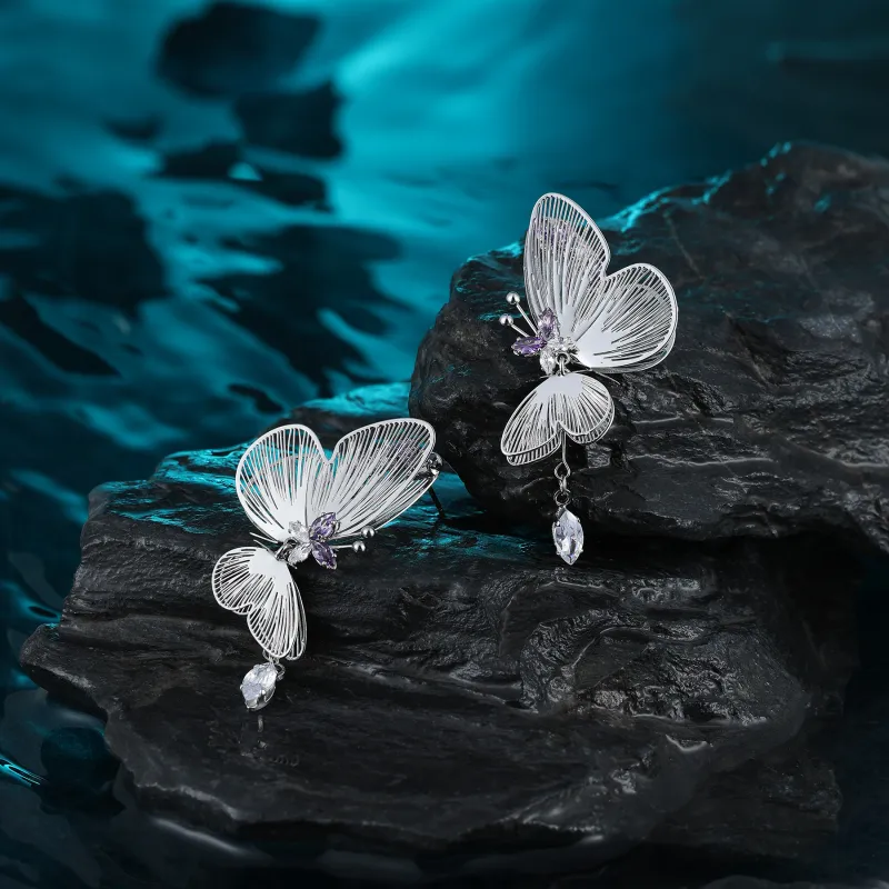MISS XIA JWY S925 Silver Stud Earrings Women's-2