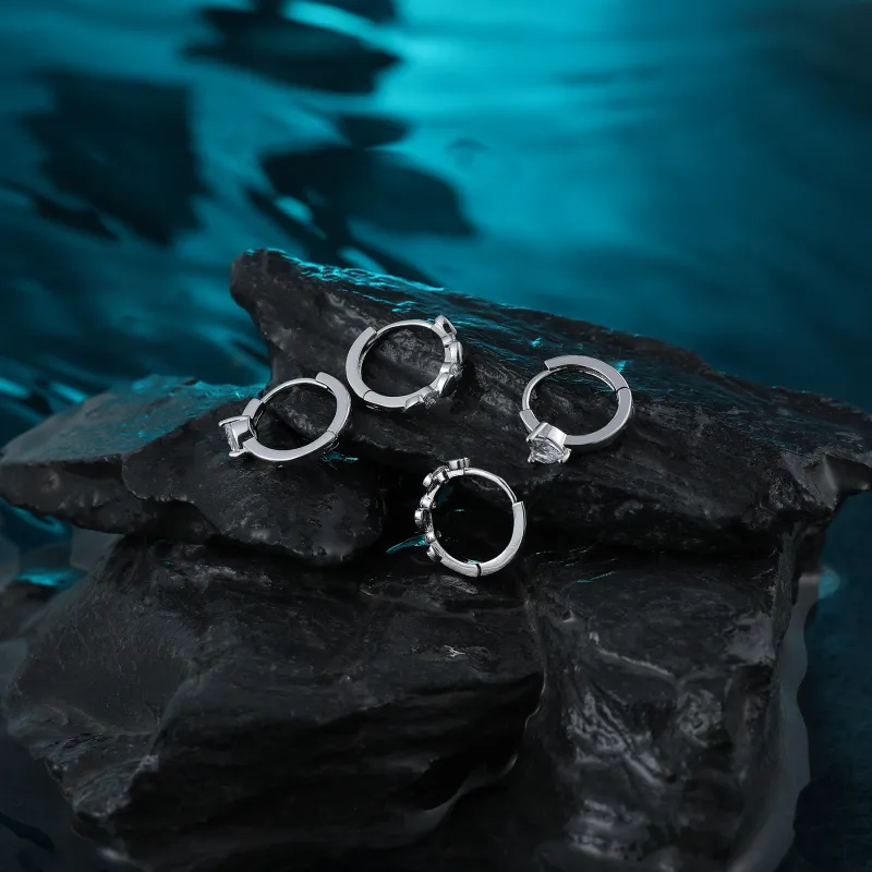 MISS XIA JWY S925 Silver Stud Earrings Women's-5