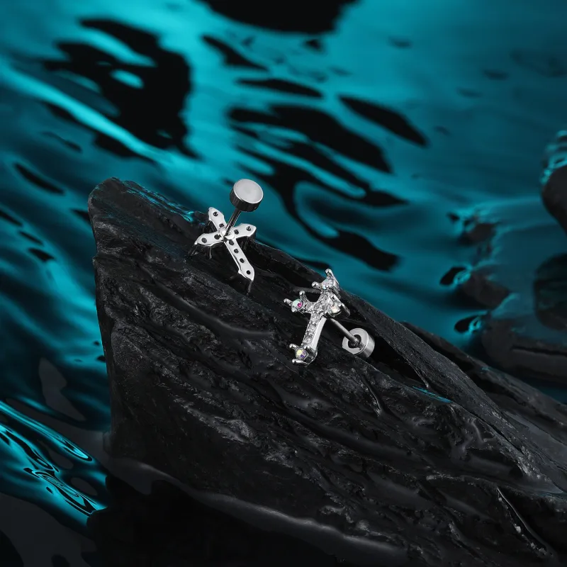 MISS XIA JWY Titanium Steel Stud Earrings Unisex-4