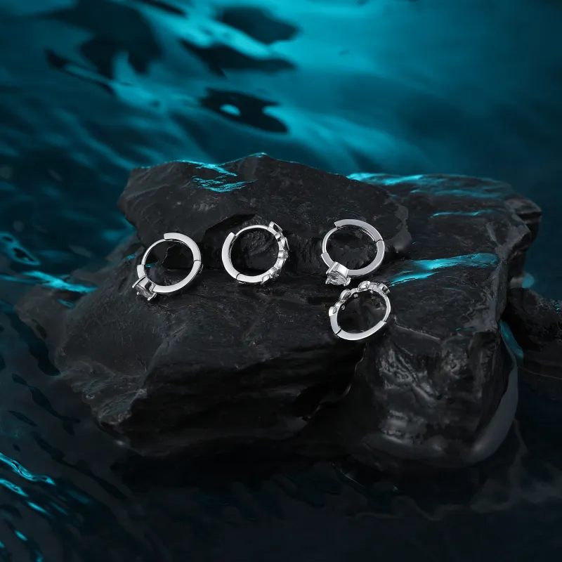 MISS XIA JWY S925 Silver Stud Earrings Women's-6