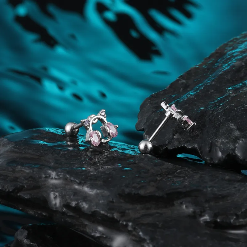 MISS XIA JWY Titanium Steel Stud Earrings Women's-4