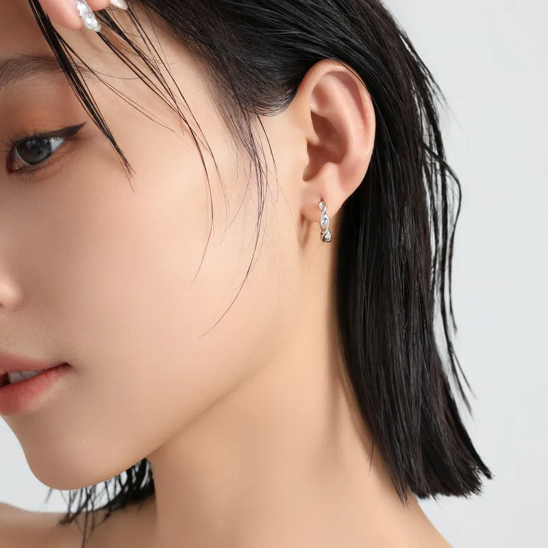 MISS XIA JWY S925 Silver Stud Earrings Women's-2