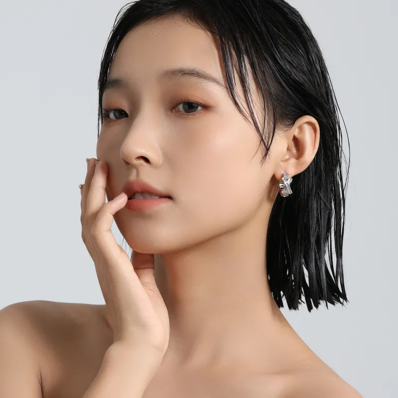 MISS XIA JWY S925 Silver Stud Earrings Unisex-3