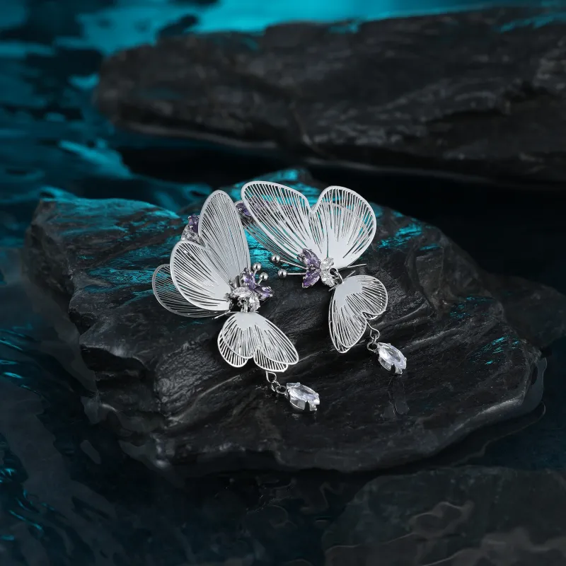 MISS XIA JWY S925 Silver Stud Earrings Women's-3