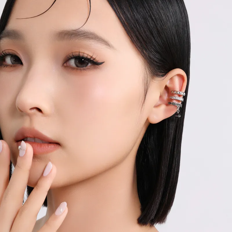 MISS XIA JWY High Quality Copper Silver Plated Clip On Earrings Unisex-2