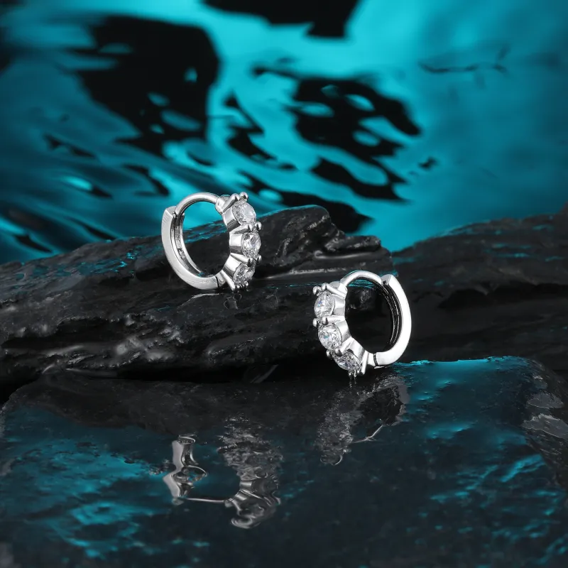 MISS XIA JWY S925 Sterling Silver Needle Earrings Women's-15