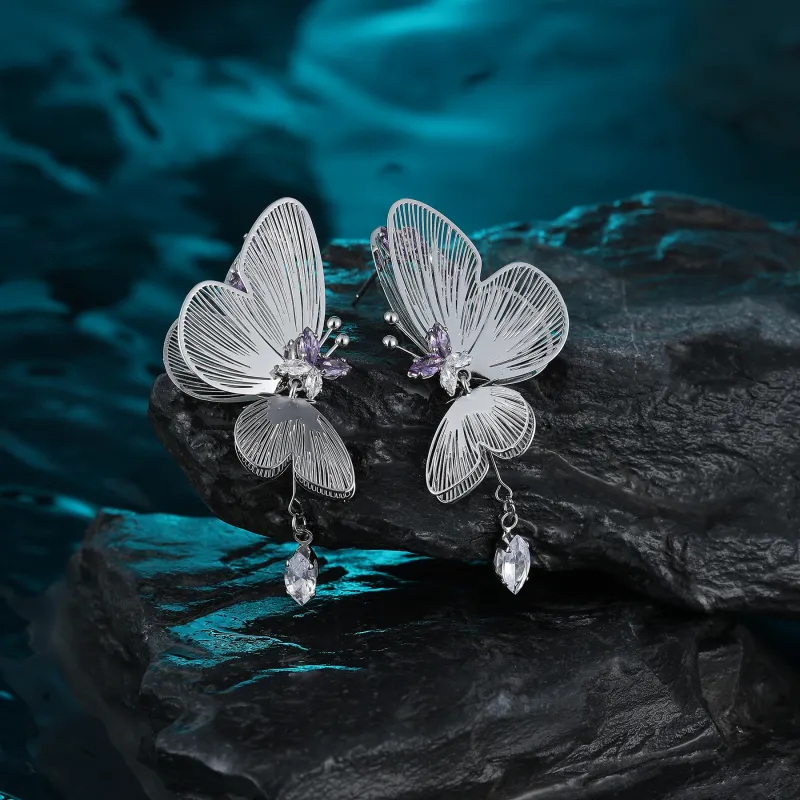 MISS XIA JWY S925 Silver Stud Earrings Women's-4