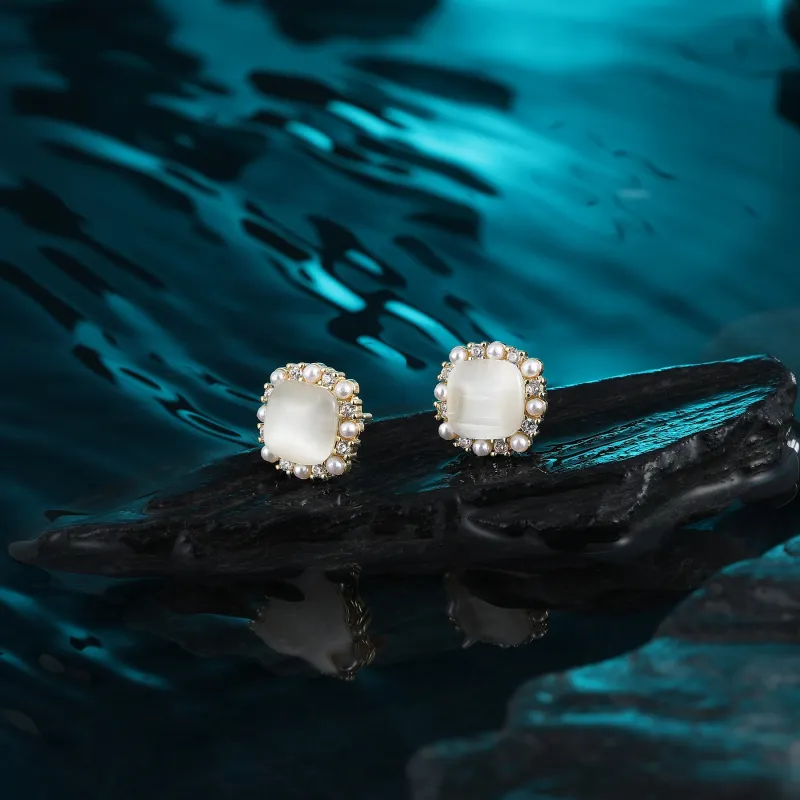 MISS XIA JWY S925 Silver Stud Earrings Women's-1