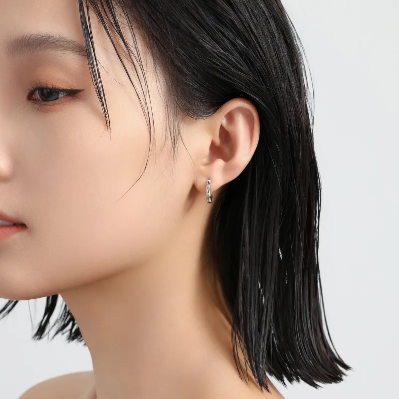 MISS XIA JWY S925 Silver Stud Earrings Unisex-2