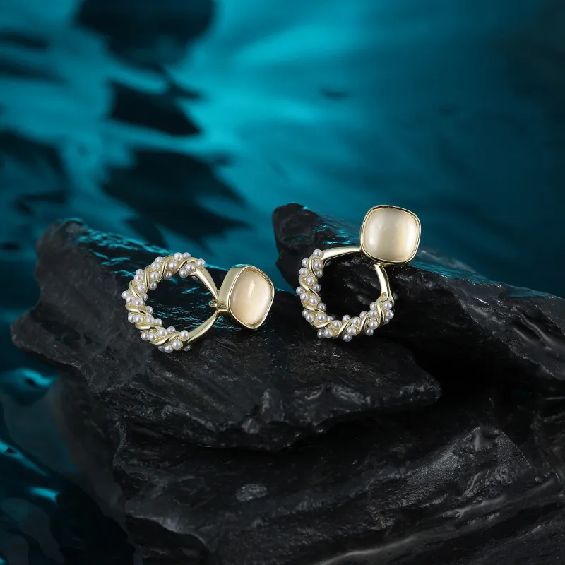 MISS XIA JWY S925 Silver Stud Stud Earrings Women's-3